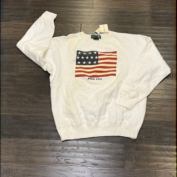 Polo Ralph Lauren Other - Polo Ralph Lauren Country USA flag crew sweatshirt vintage new defects Medium